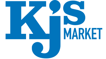 A theme logo of KJ's Market
